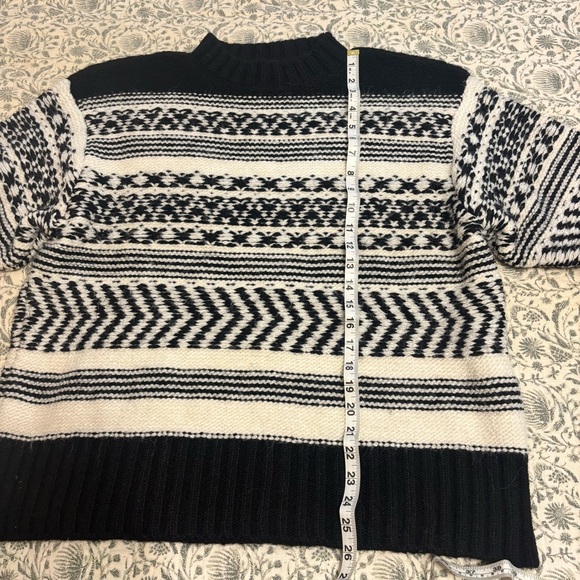 Mango Black and Cream Patterned Turtleneck Sweater - Picture 5 of 7